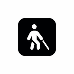 blind accessible man walking icon