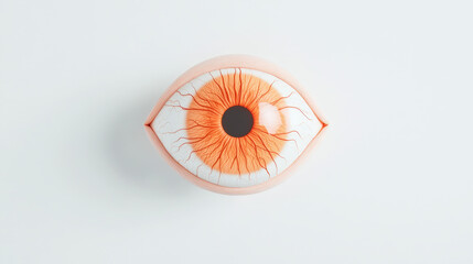 Obraz premium Detailed 3D rendering of the human eye with internal structures, [3D human eye], [ophthalmology education]