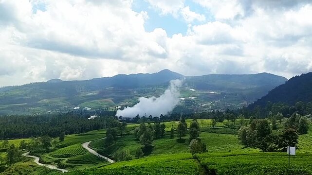 Amazing tea plantation s in Pangalengan west java Indonesia 