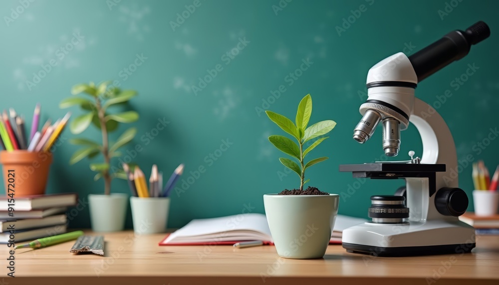 Poster exploring the wonders of nature under the microscope