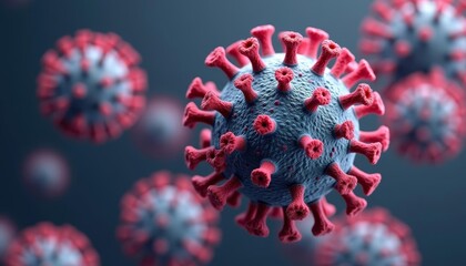  Viral particles in motion a 3D rendering of a virus