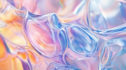 Obraz premium A fluid abstract background with overlapping soap bubbles and gentle color transitions, offering a sophisticated and artistic touch.