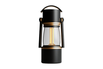 Modern Black Lantern with Golden Accents