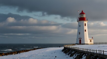 Lighthouse in Winter.generative.ai