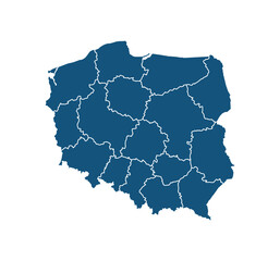 Map of Poland. Vector Poland Map on white background.
