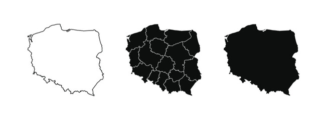 Map of Poland. Vector Poland Map on white background.
