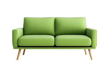 Fototapeta premium Green Sofa with Wooden Legs