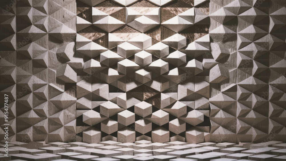 Poster modern minimalist geometric tile and mosaic wall grid featuring hexagonal patterns white and gray cu
