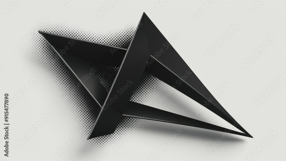 Poster black triangular blend on white background with halftone effect for pattern design