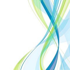 Fototapeta premium abstract background with blue and green lines on a white background, vector illustration, simple design using flat color blocks with soft edges and smooth curves in the minimalist style, high resoluti