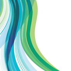 abstract background with blue and green lines on a white background, vector illustration, simple design using flat color blocks with soft edges and smooth curves in the minimalist style, high resoluti