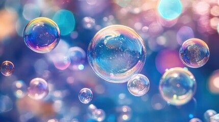 A whimsical and playful soap bubble design with clusters of bubbles in various sizes and colors, perfect for adding a touch of fun.