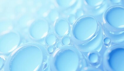  Bubbles in a clear blue liquid