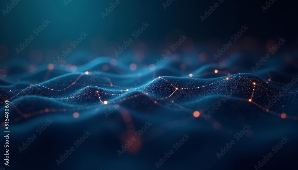 Poster digital waves of innovation symbolizing technology and progress