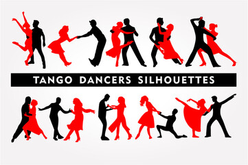 Vector images of Argentine tango dancers