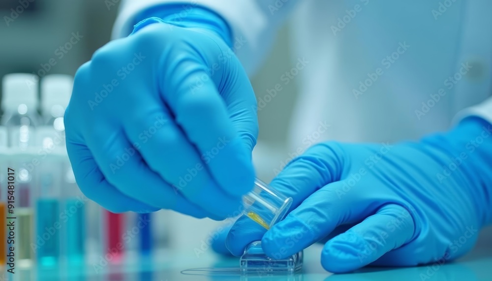 Poster precision in action a scientist meticulously handling a pipette