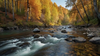 autumn forest stream