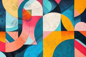 Fototapeta premium Abstract geometric shapes with vibrant colors