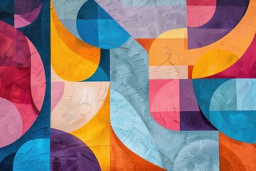 Fototapeta premium Abstract geometric shapes with vibrant colors