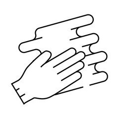 Obraz premium hand spreading cream line icon vector. hand spreading cream sign. isolated contour symbol black illustration