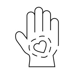 healthy hand skin line icon vector. healthy hand skin sign. isolated contour symbol black illustration