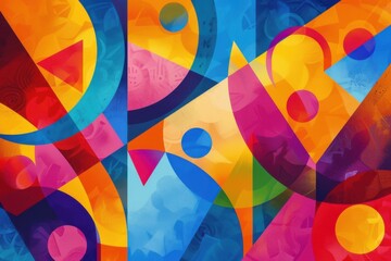 Fototapeta premium Abstract geometric shapes with vibrant colors