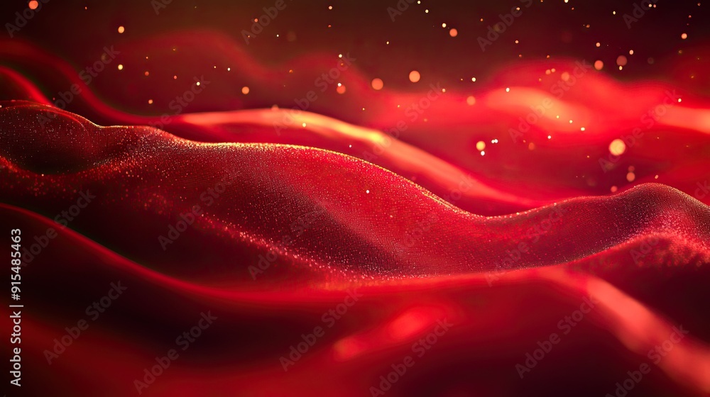 Poster romantic 3d red background with soft textures and warm lighting, creating a dreamy and enchanting ef