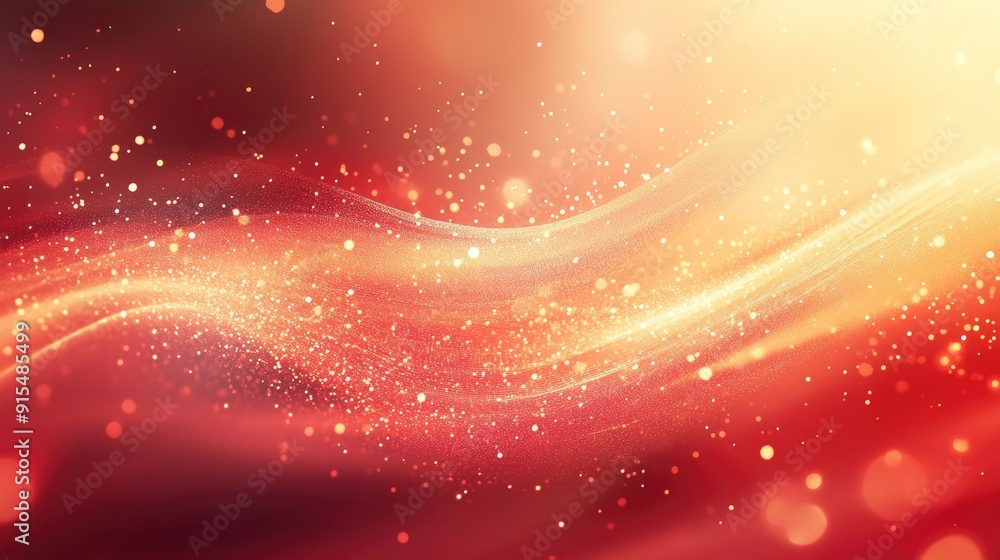 Poster Romantic 3D red background with soft textures and warm lighting, creating a dreamy and enchanting effect.