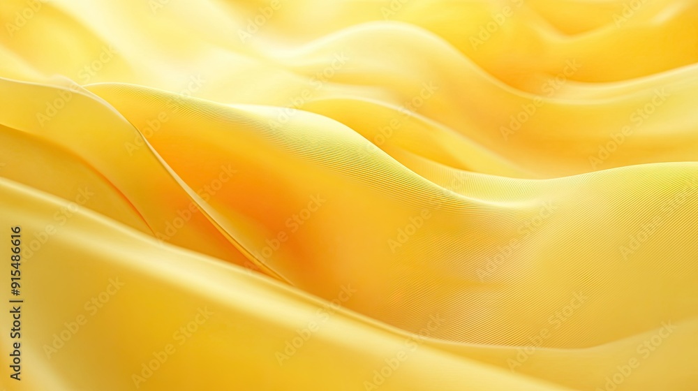 Poster serene 3d yellow background with gentle waves and soft transitions, creating a peaceful and relaxing