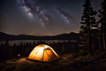 camping in the mountains