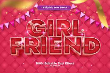 Girl Friend editable text effect in modern trend style