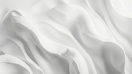 Obraz premium Abstract White Fabric Background with Smooth Elegant Waves and Minimalist Texture