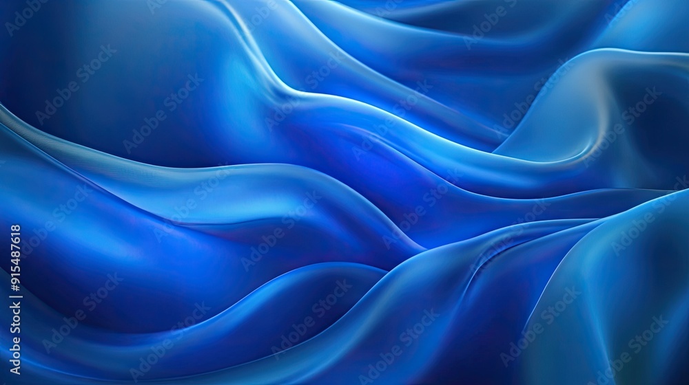 Poster smooth 3d blue background with gentle curves and soft gradients, creating a soothing and calming eff