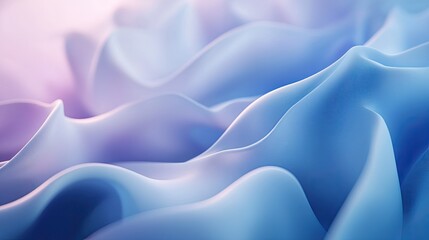 Obraz premium Smooth 3D blue background with gentle curves and soft gradients, creating a soothing and calming effect.