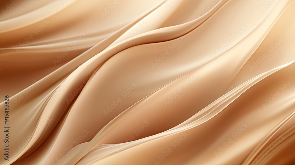Fototapete Smooth 3D brown background with gradient waves and a soft, ambient glow.