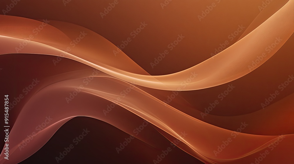 Poster smooth 3d brown background with gradient waves and a soft, ambient glow.