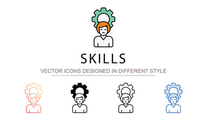 Skills icon design with white background stock illustration