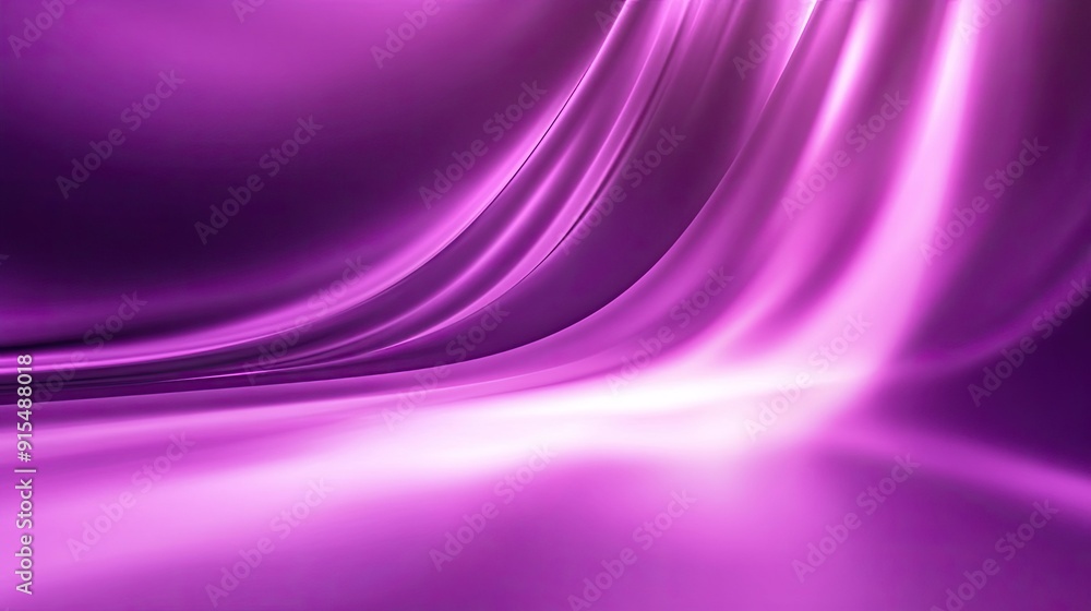 Poster smooth 3d purple background with a ripple effect and soft light beams.