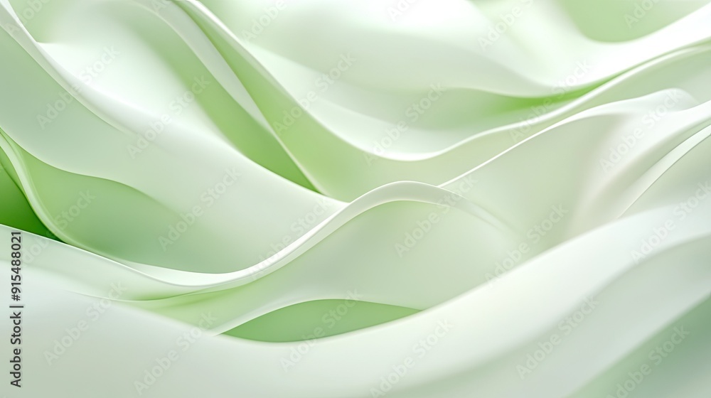 Poster smooth 3d light green background with soft gradients and gentle lighting, creating a fresh and airy 