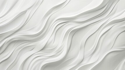 Elegant Abstract White Wave Pattern with Smooth Flowing Textures - Modern Minimalist Design Background