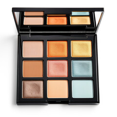 Black Eyeshadow Palette with Nine Different Colors.