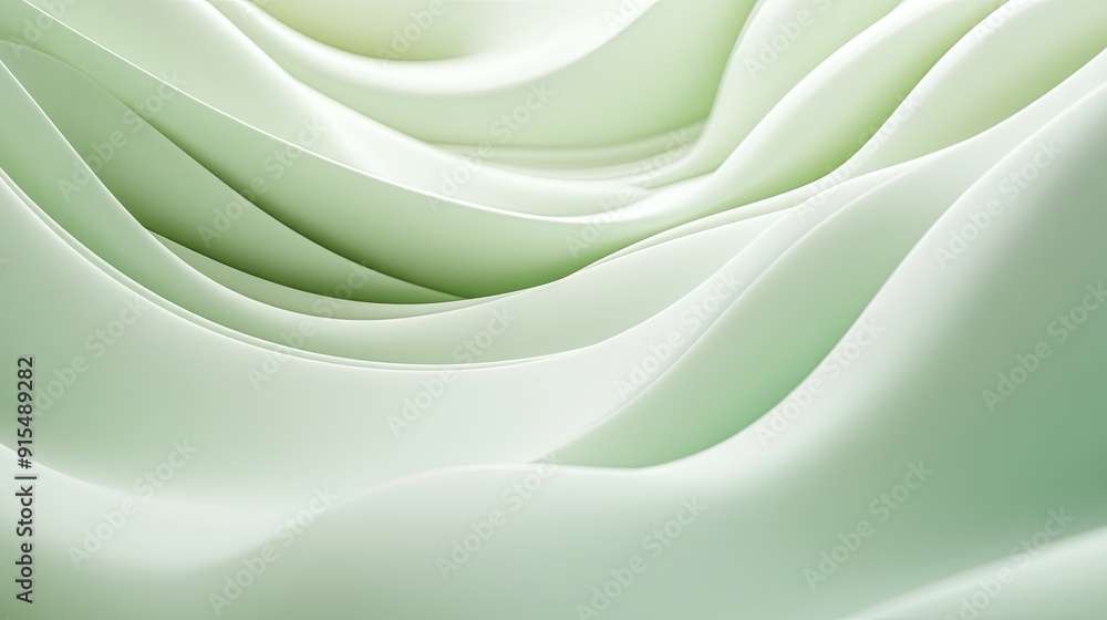 Poster Subtle 3D light green background with smooth gradients and soft lighting, creating a refined and elegant atmosphere.