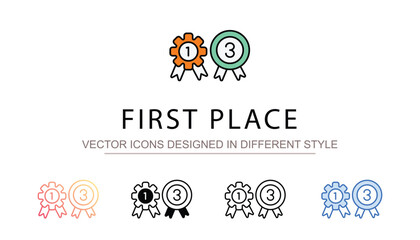 First Place icon design with white background stock illustration