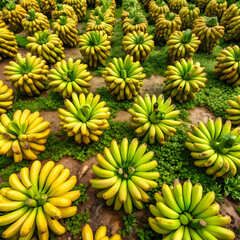 Fototapeta premium high angle view of bananas on field