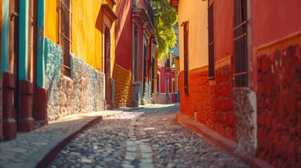 Obraz premium Colorful alley in San Miguel de Allende, Mexico