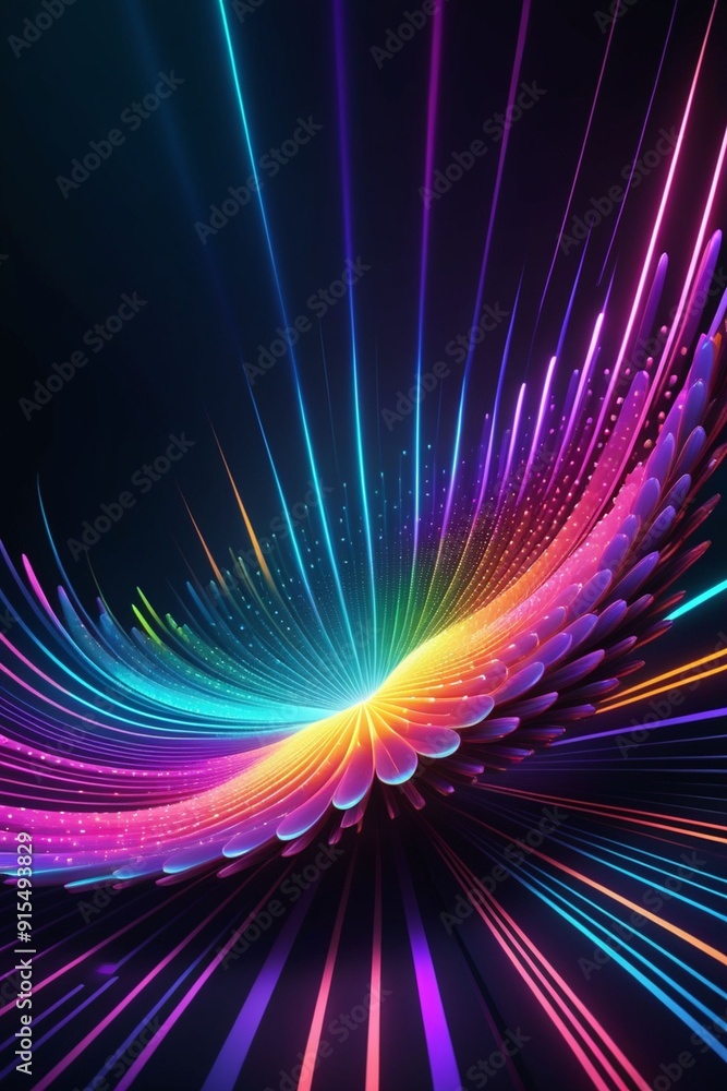 Aufkleber abstract background with colorful dots and lines, vertical composition