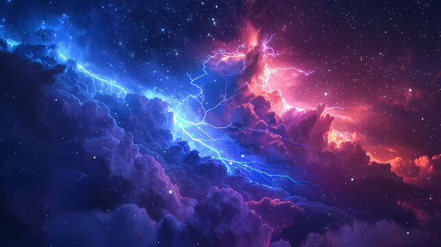 The Blue Jet lightning phenomenon occurs in the upper atmosphere. When powerful blue lightning flashes shoot up from the tops of high cumulonimbus clouds.