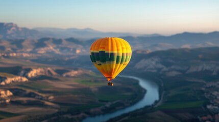 Obraz premium Hot air balloon ride aerial views