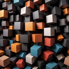 Obraz premium Abstract geometric blocks on a black background, 3d render