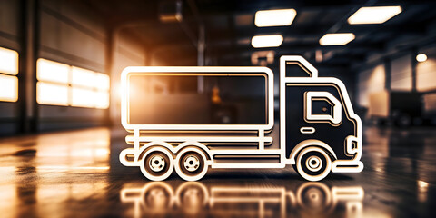 3D flat logistic icon with copy space for project planning concept in doodle cartoon style